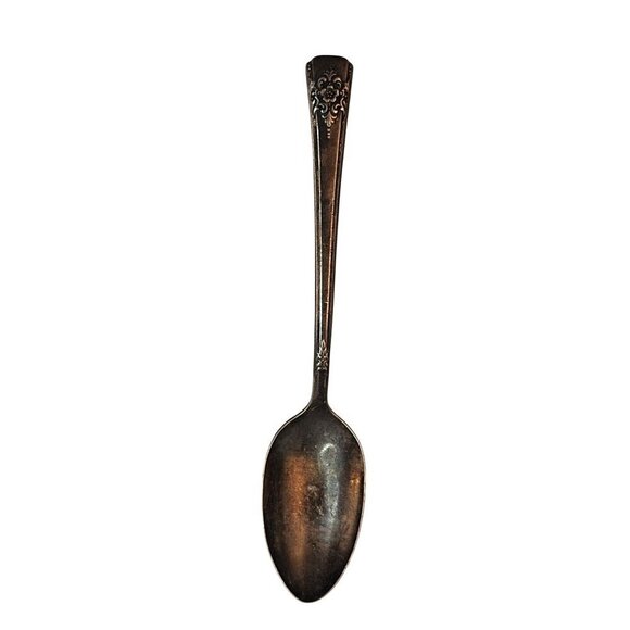 Vintage Wm Rogers IS Silver Plate Floral Design Teaspoon - Picture 1 of 8